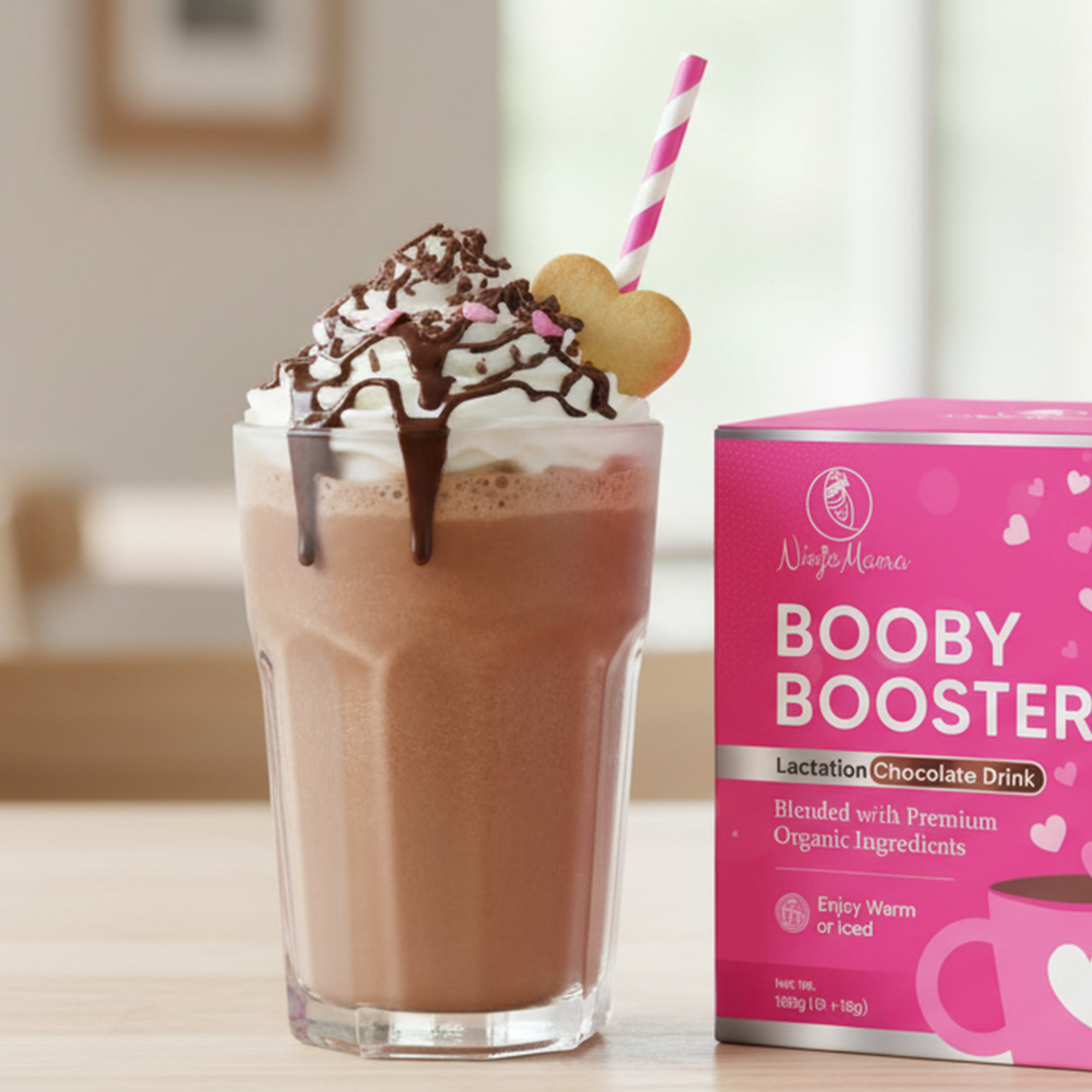 Ninja Mama Booby Booster® Deluxe Organic Lactation Chocolate Drink Hot or Iced- AVAILABLE 17th March 2026