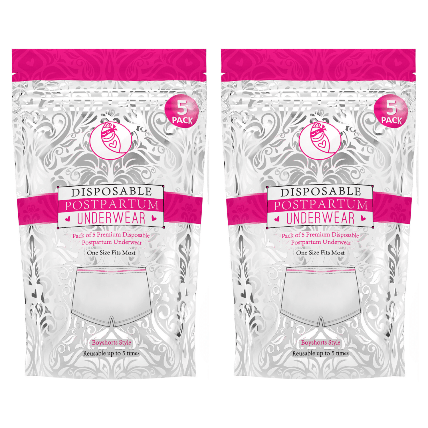 Ninja Mama Serosa™ Postpartum Underwear - Twin Pack- (2 X 5 Pairs) - | Ninja Mama