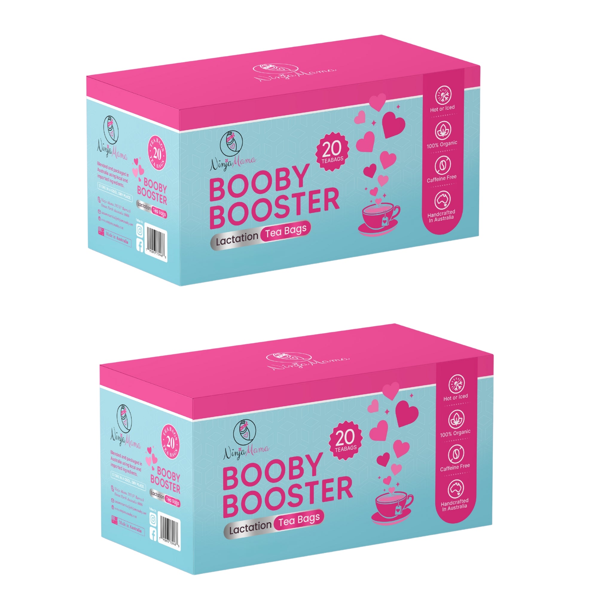 Ninja Mama Twin Pack Lactation Tea Bags - 2 X 20 Premium Pyramid Tea Bags