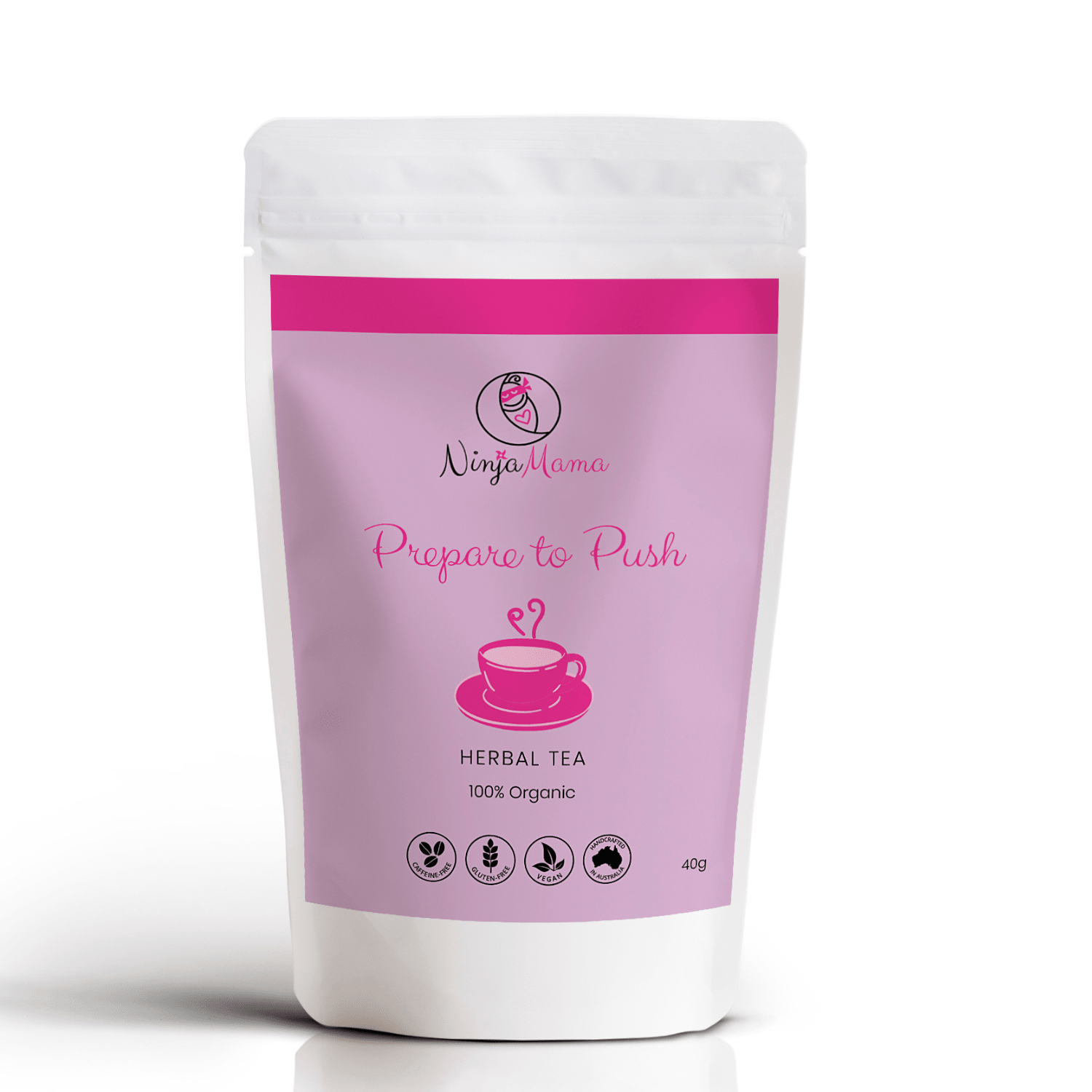 Ninja Mama Prepare to Push® Organic Loose Leaf Raspberry Leaf Tea 40g - | Ninja Mama