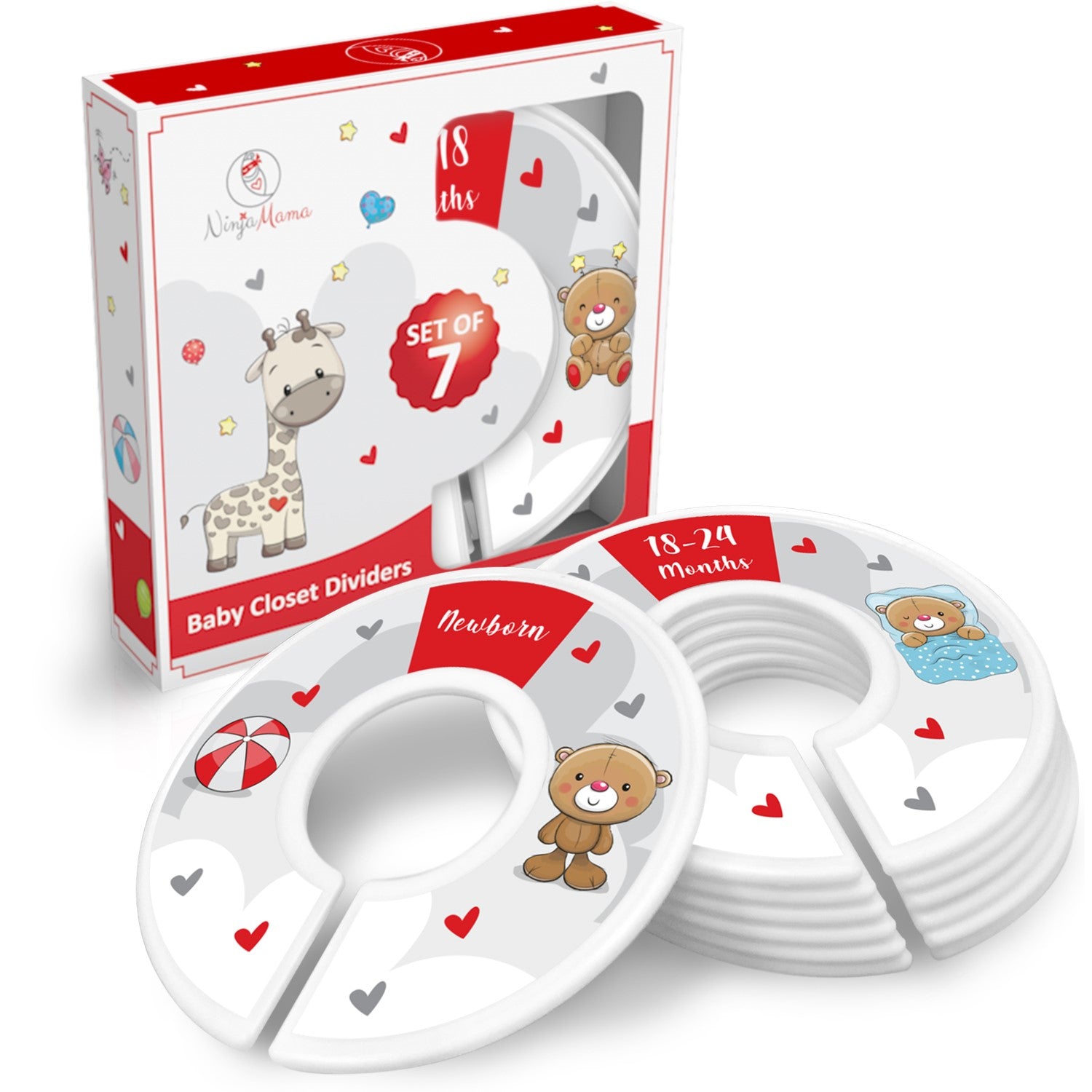 Baby Wardrobe Size Dividers - Bear