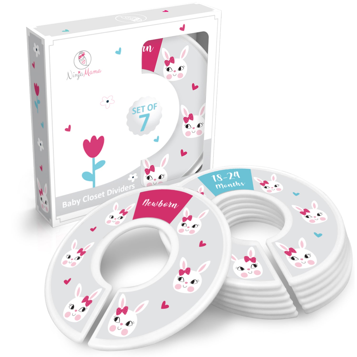 Ninja Mama Baby Wardrobe Size Dividers - Bunny