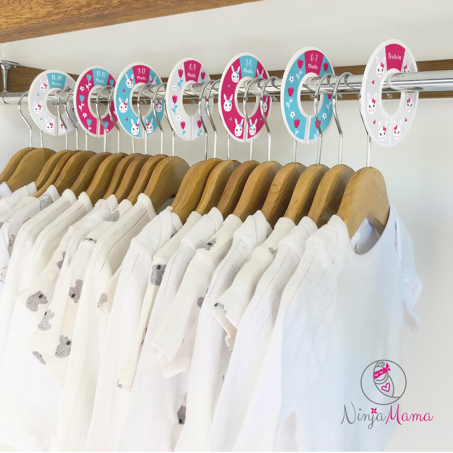 Ninja Mama Baby Wardrobe Size Dividers - Bunny