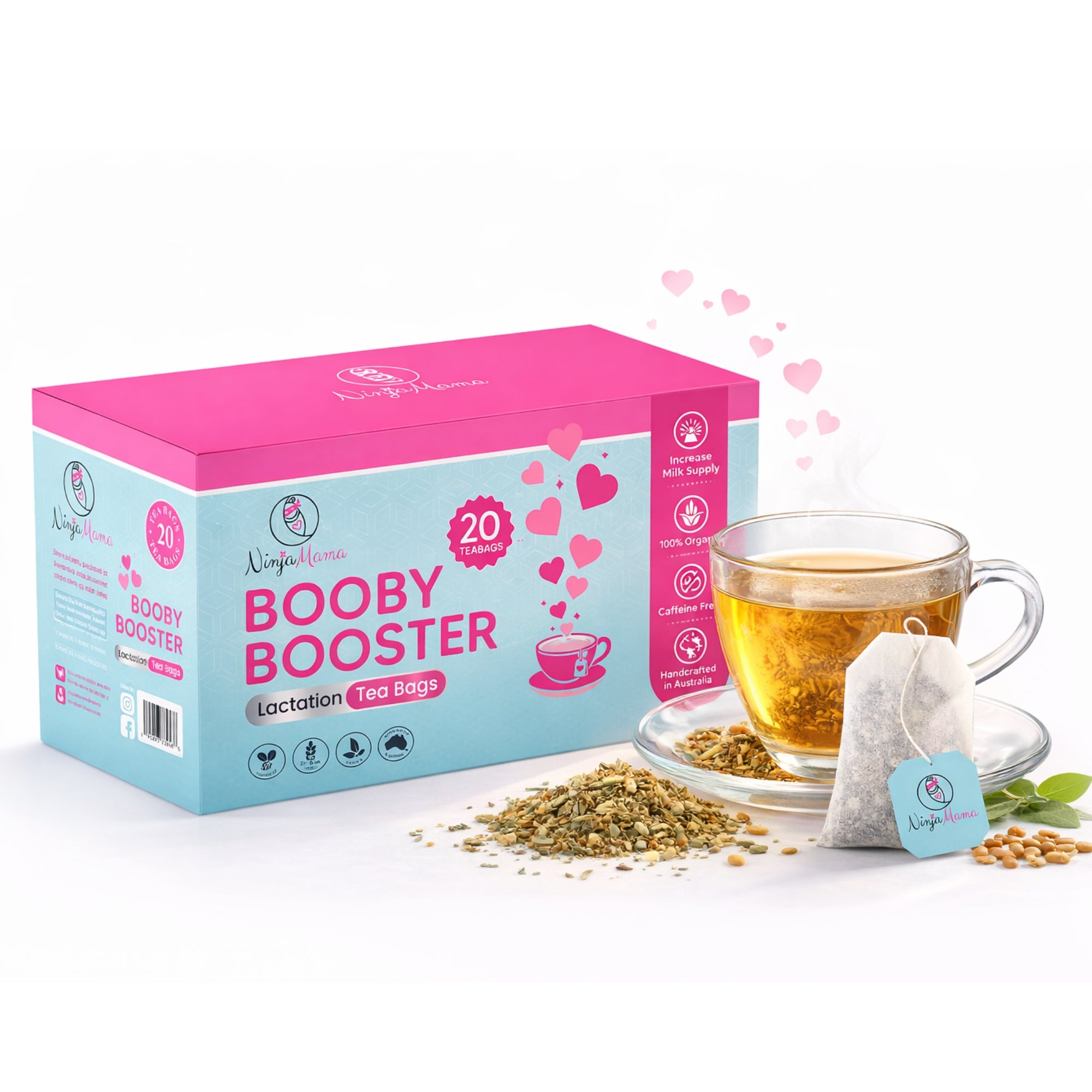 Ninja Mama Booby Booster®  Organic Lactation Tea Bags - Pack of 20 - Made in Australia