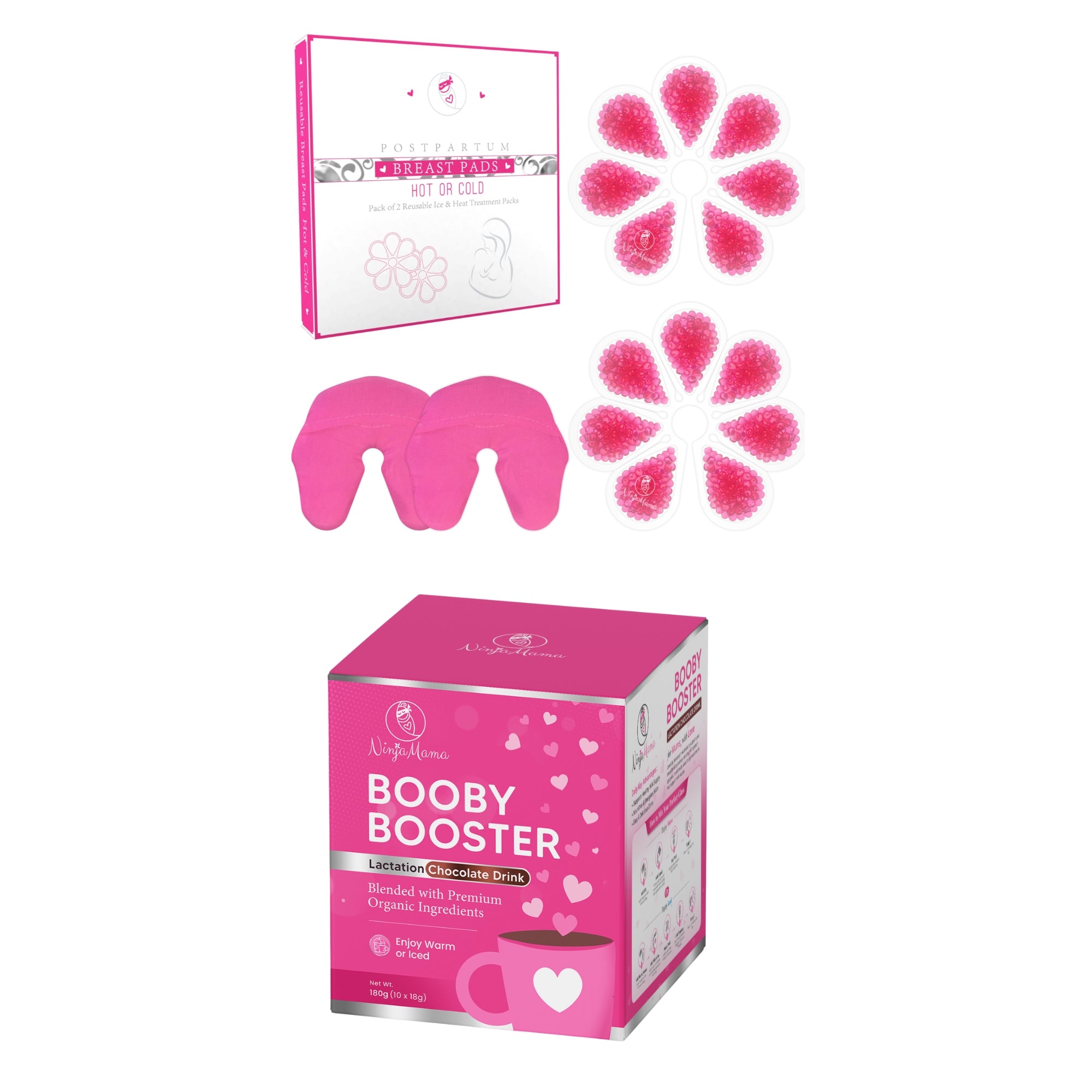 Ninja Mama Breastfeeding Bundle Chocolate Drink And Breast Therapy Packs