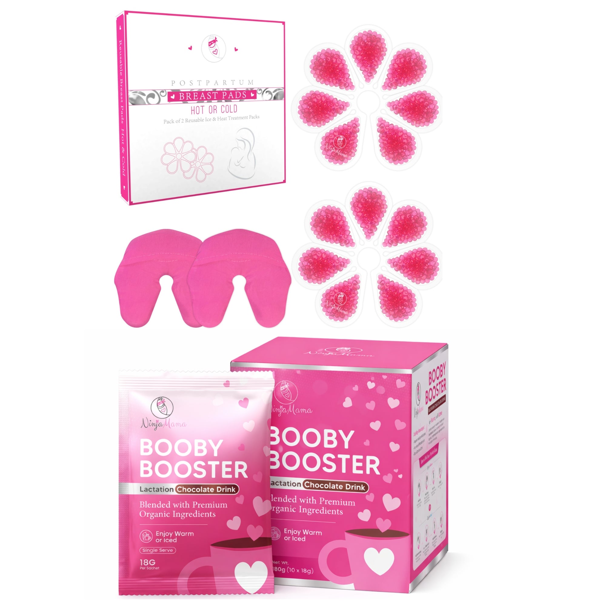 Breastfeeding Bundle Lactation Chocolate Drink & Breast Heat/Ice Therapy Packs