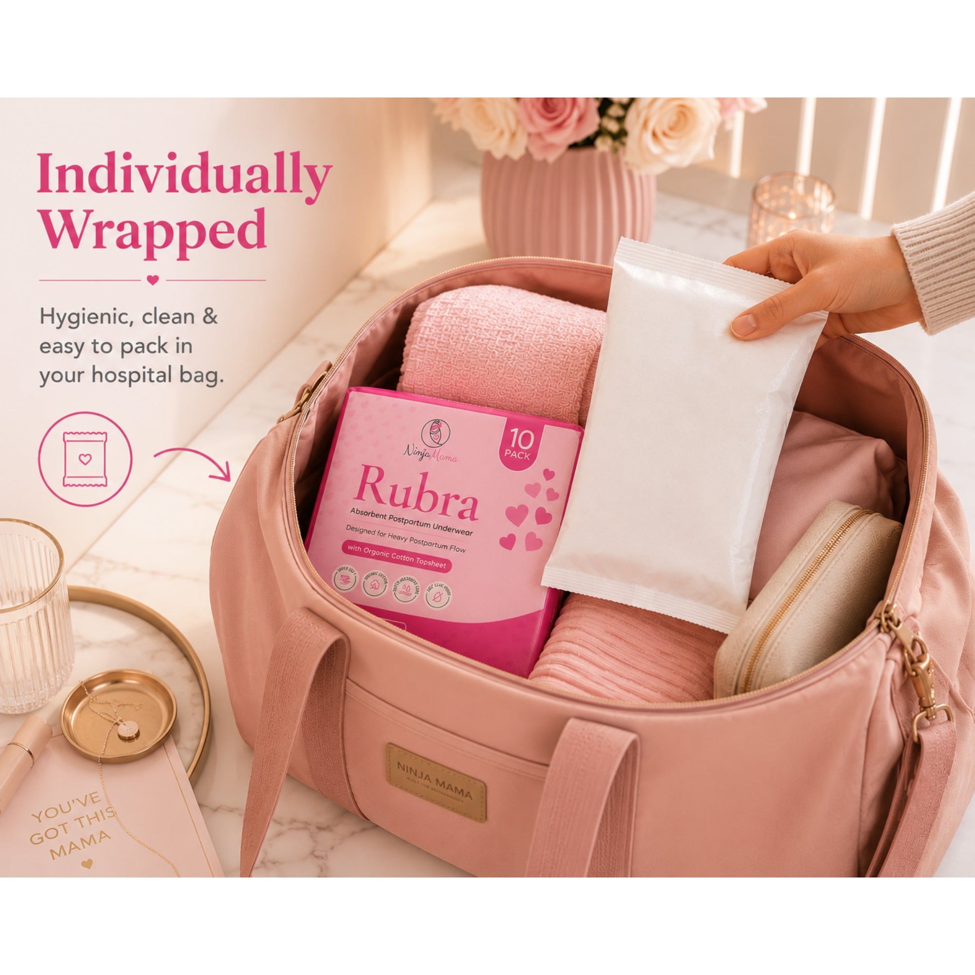 Ninja Mama Rubra® Absorbent Postpartum Underwear - Pack of 10