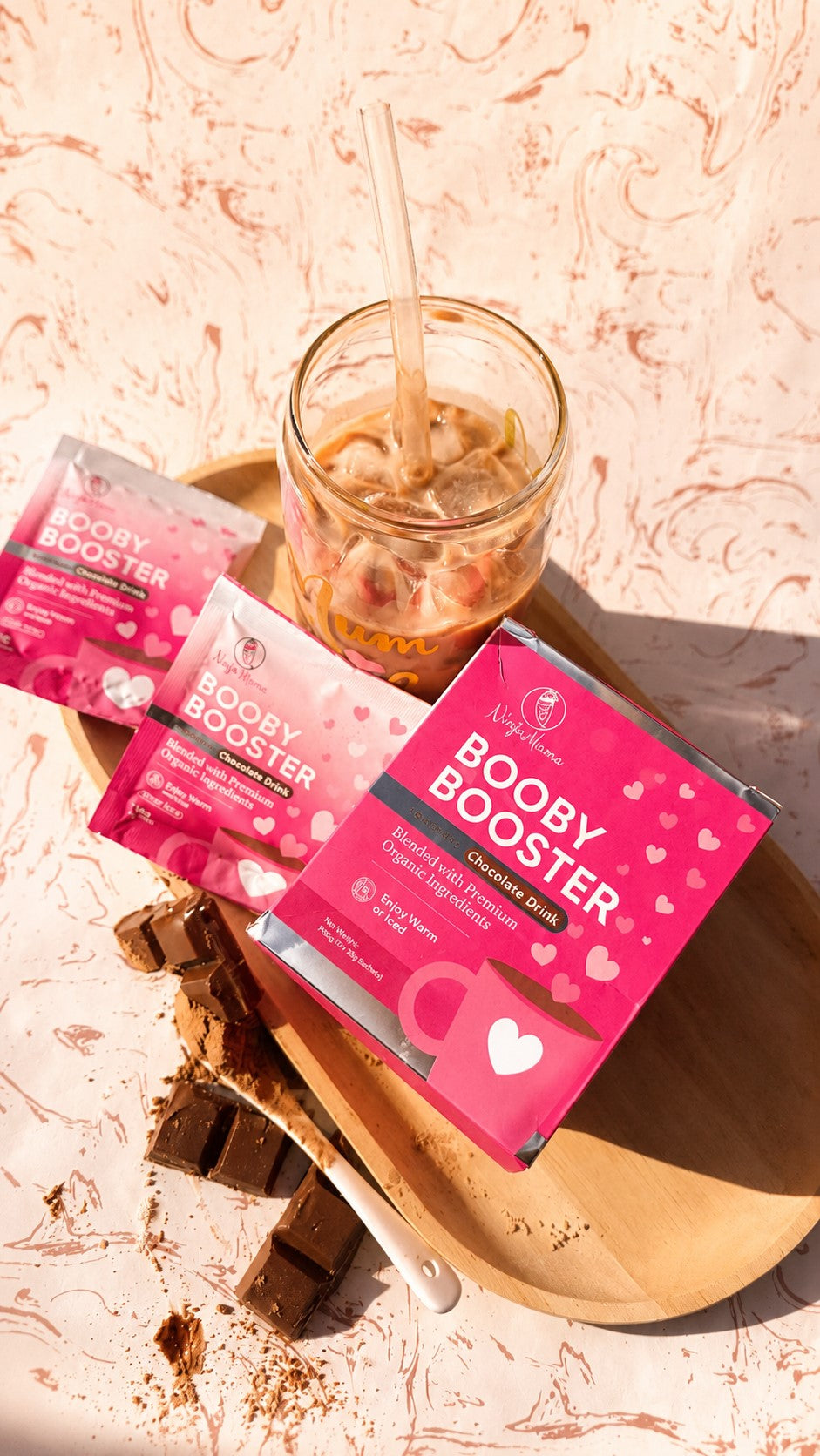 Ninja Mama Booby Booster® Deluxe Organic Lactation Chocolate Drink Hot or Iced