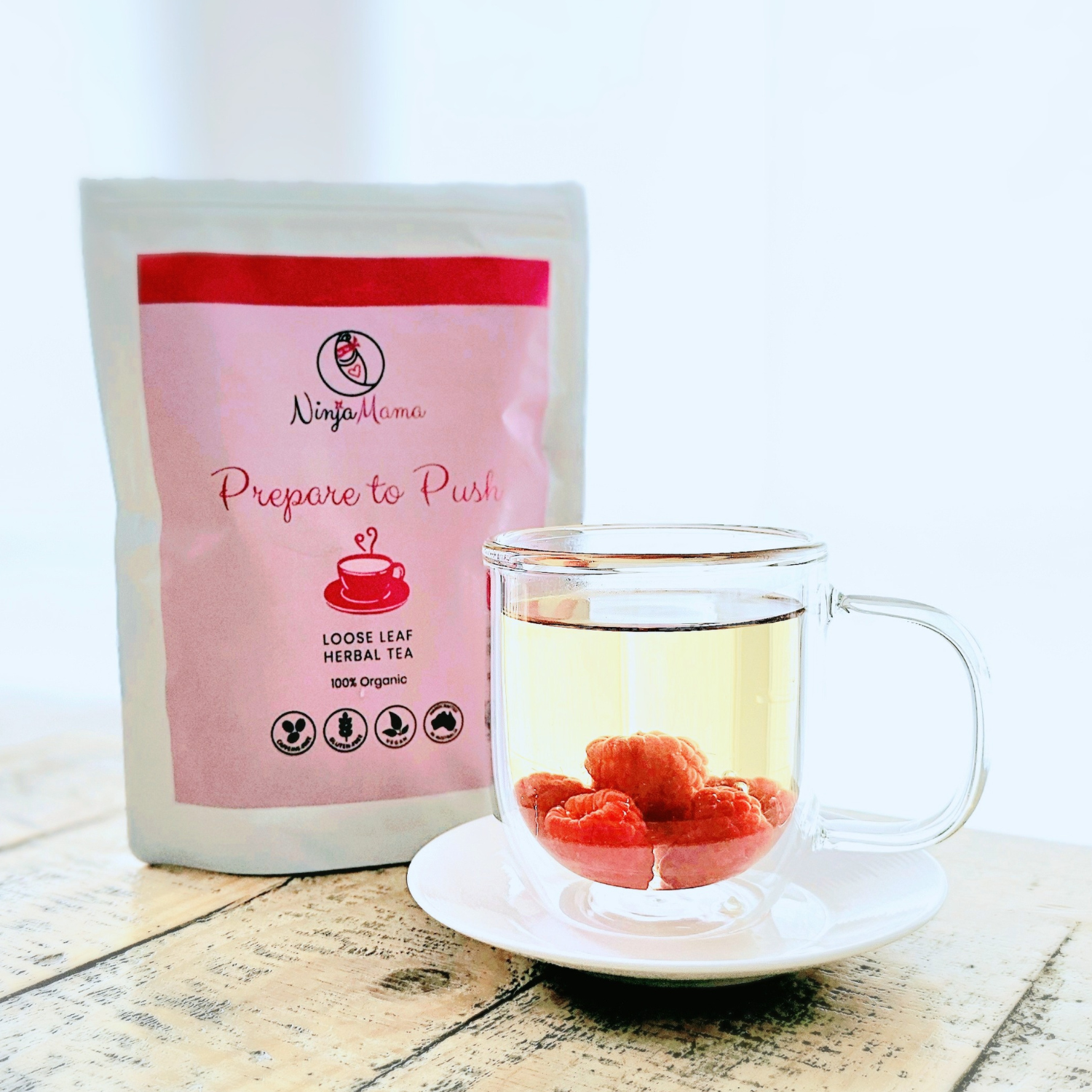 Ninja Mama Prepare to Push Organic Loose Leaf Raspberry Leaf Tea 40g