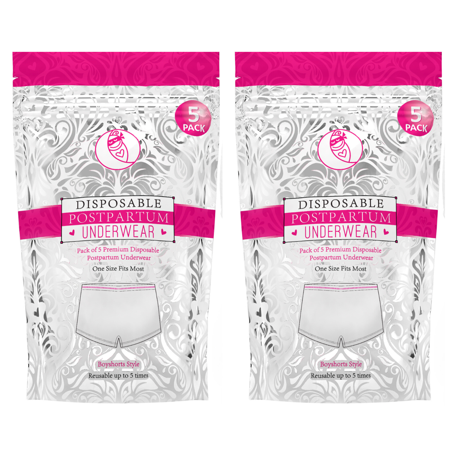 Ninja Mama Postpartum Underwear Bundle - Twin Pack- (2 X 5 Pairs)