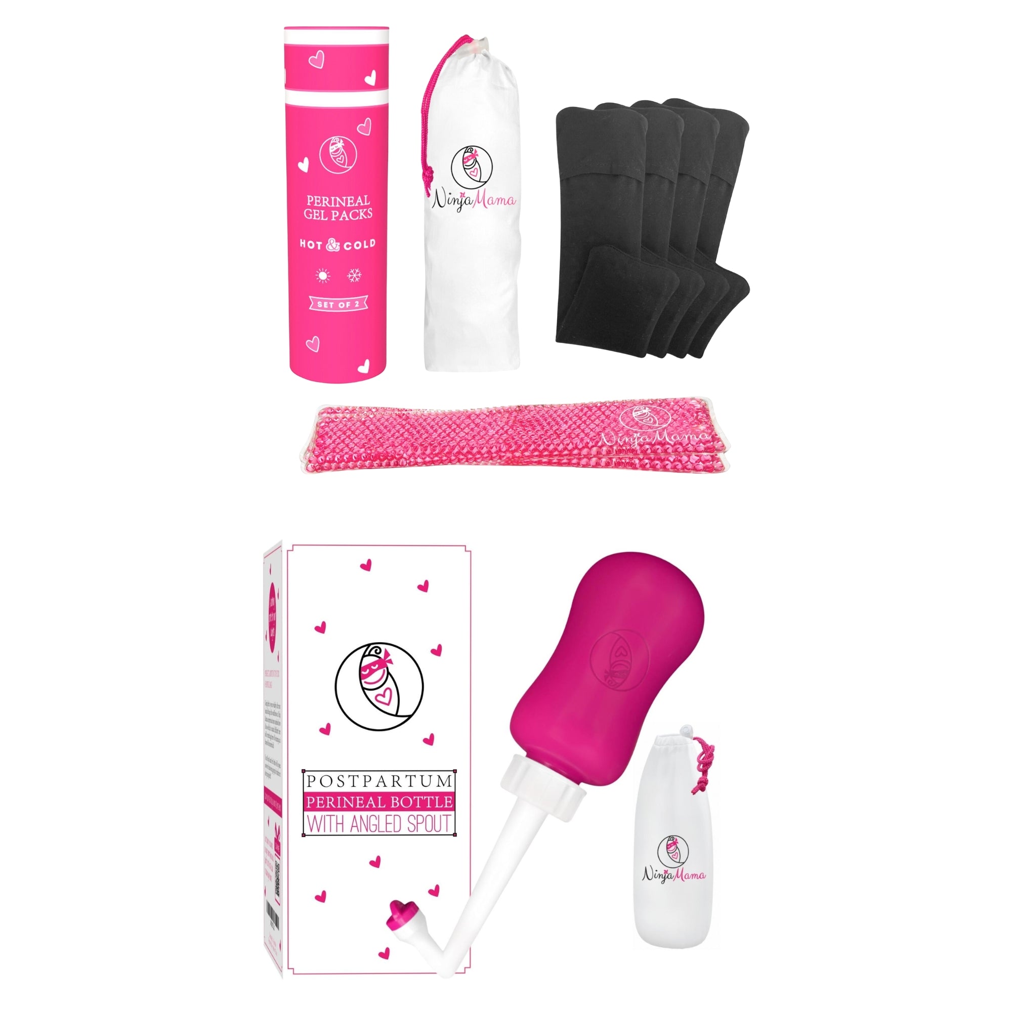 Ninja Mama Peri Bottle and Perineal Ice/Heat Pack Bundle