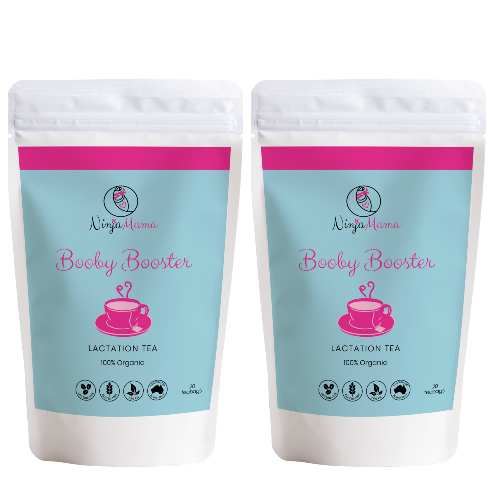Ninja Mama Twin Pack Lactation Tea Bags - 2 X 20 Premium Pyramid Tea Bags