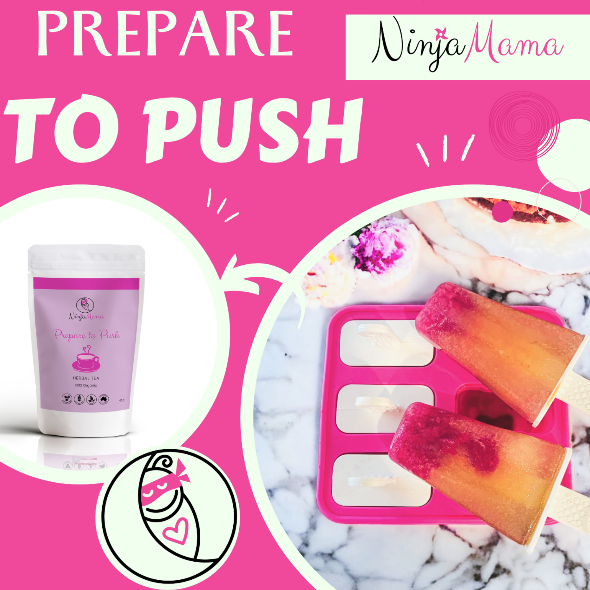 Ninja Mama Prepare to Push Organic Loose Leaf Raspberry Leaf Tea 40g